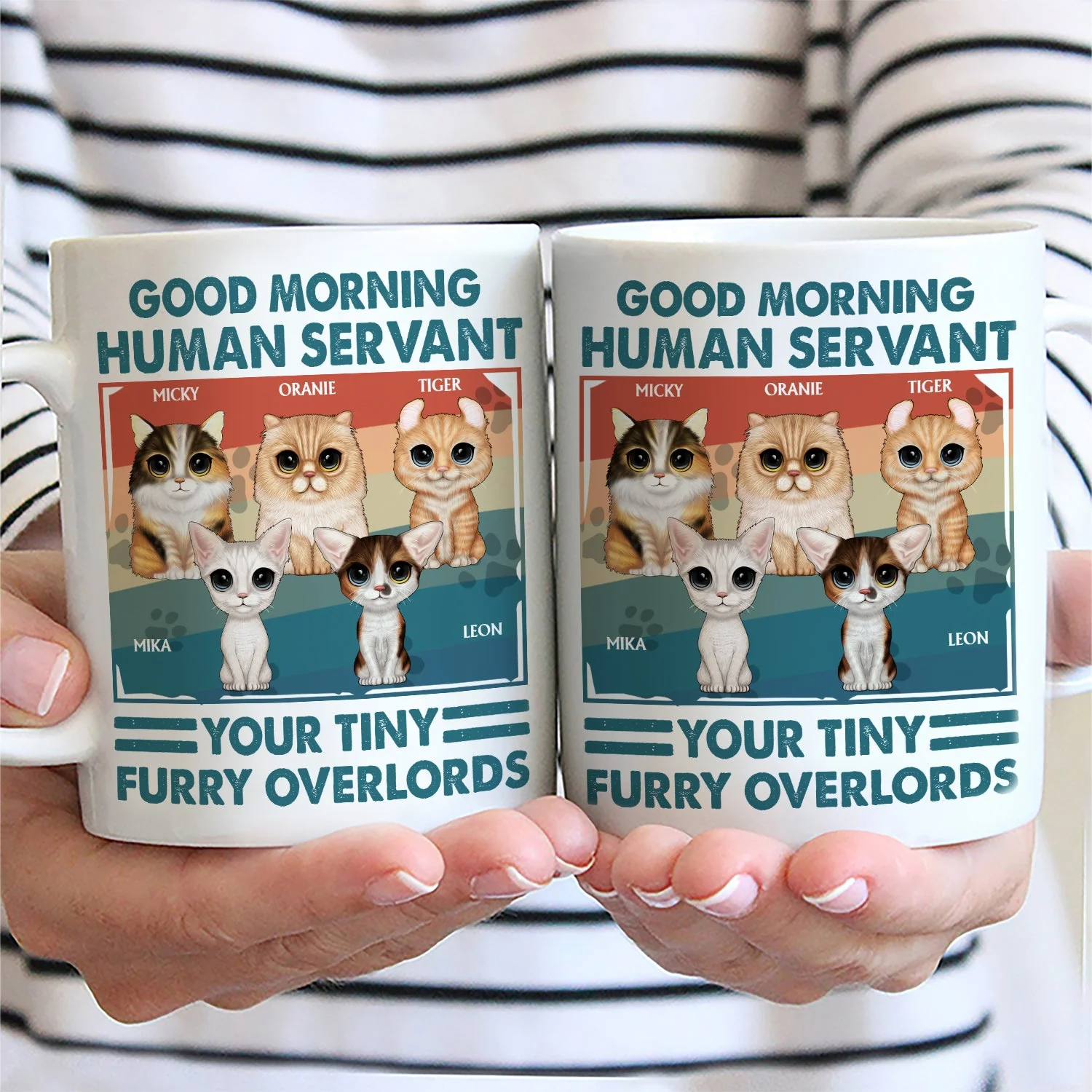 Your Tiny Furry Overlords - Gift For Cat Lovers, Cat Mom, Cat Dad - Personalized Mug - Image 2