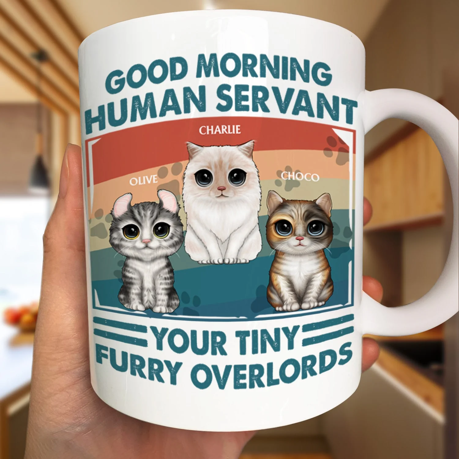 Your Tiny Furry Overlords - Gift For Cat Lovers, Cat Mom, Cat Dad - Personalized Mug - Image 3