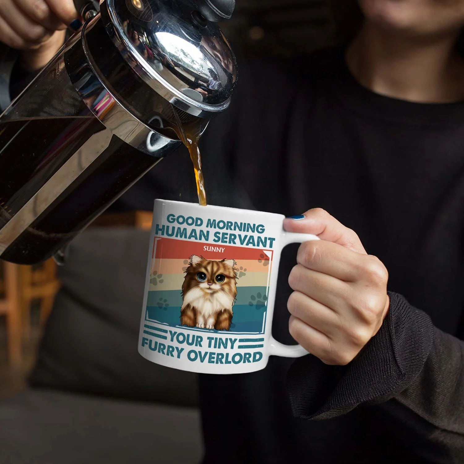 Your Tiny Furry Overlords - Gift For Cat Lovers, Cat Mom, Cat Dad - Personalized Mug - Image 5