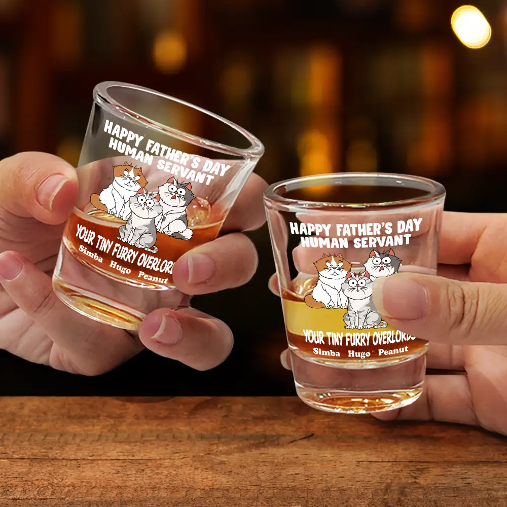 Your Tiny Furry Overlords - Personalized Shot Glass - Image 2