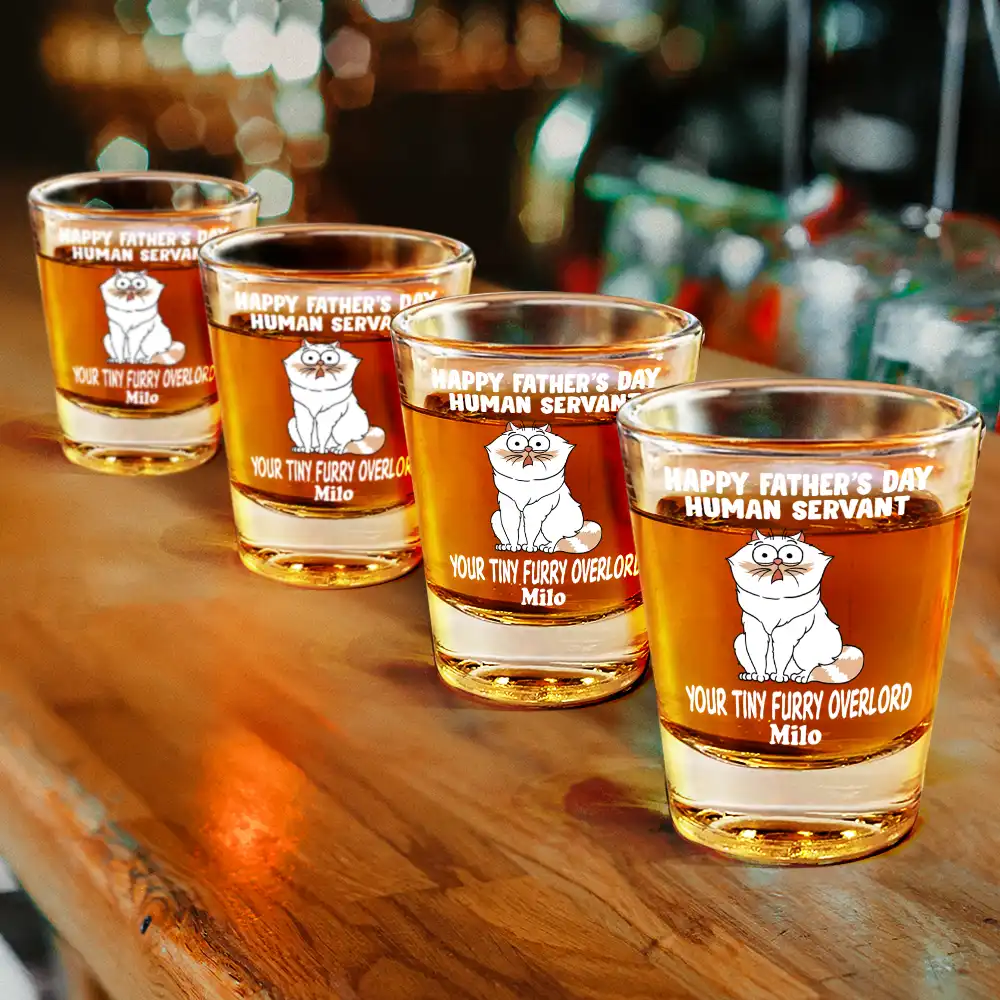 Your Tiny Furry Overlords - Personalized Shot Glass - Image 4