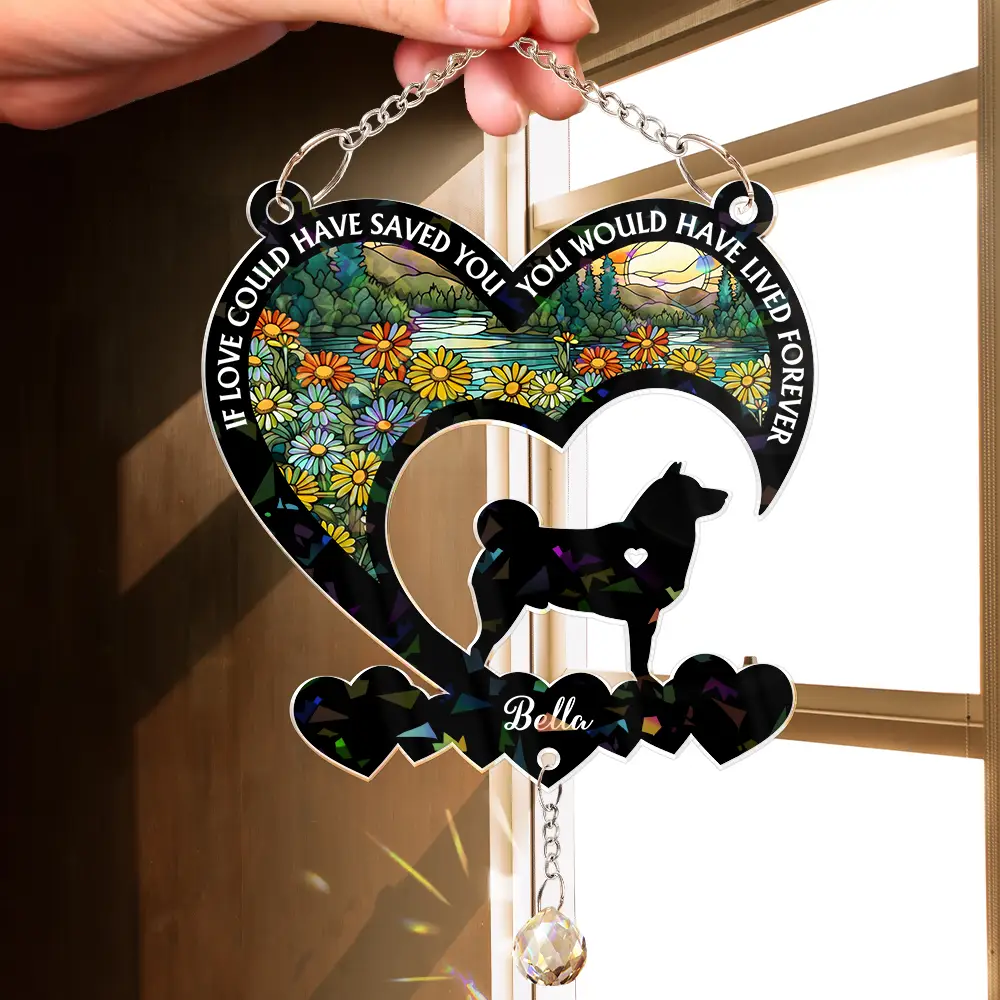Your Were My Favorite Hello Dog Memorial - Personalized Rainbow Suncatcher With Crystal Ball Prism - Image 2