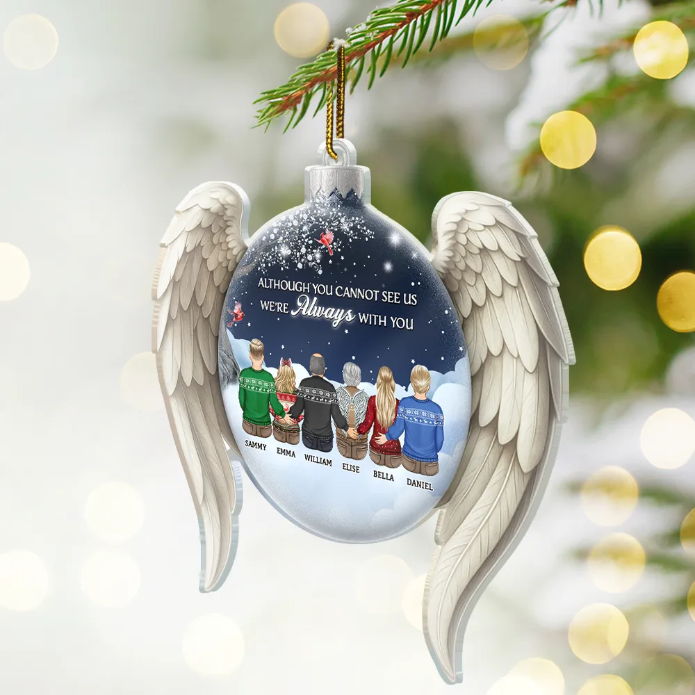 Your Wings Were Ready But Our Hearts Were Not - Personalized Custom Shaped Acrylic Ornament - Image 2