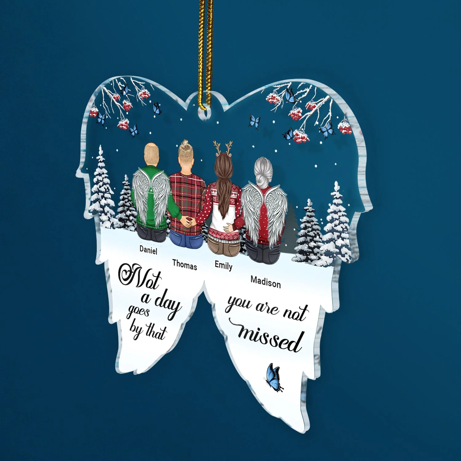 Your Wings Were Ready - Christmas, Memorial Gift - Personalized Custom Shaped Acrylic Ornament - Image 2