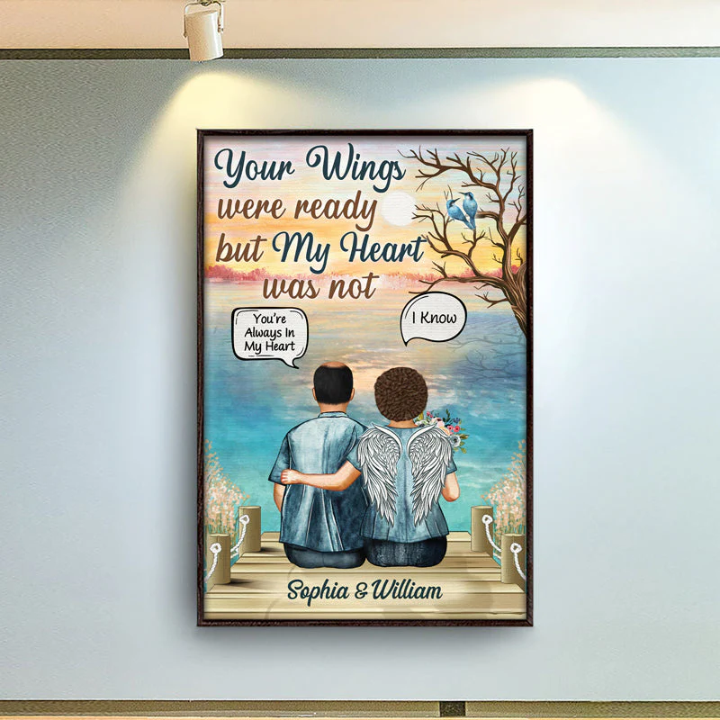 Your Wings Were Ready Widow Middle Aged Couple - Memorial Gift - Personalized Custom Poster - Image 2