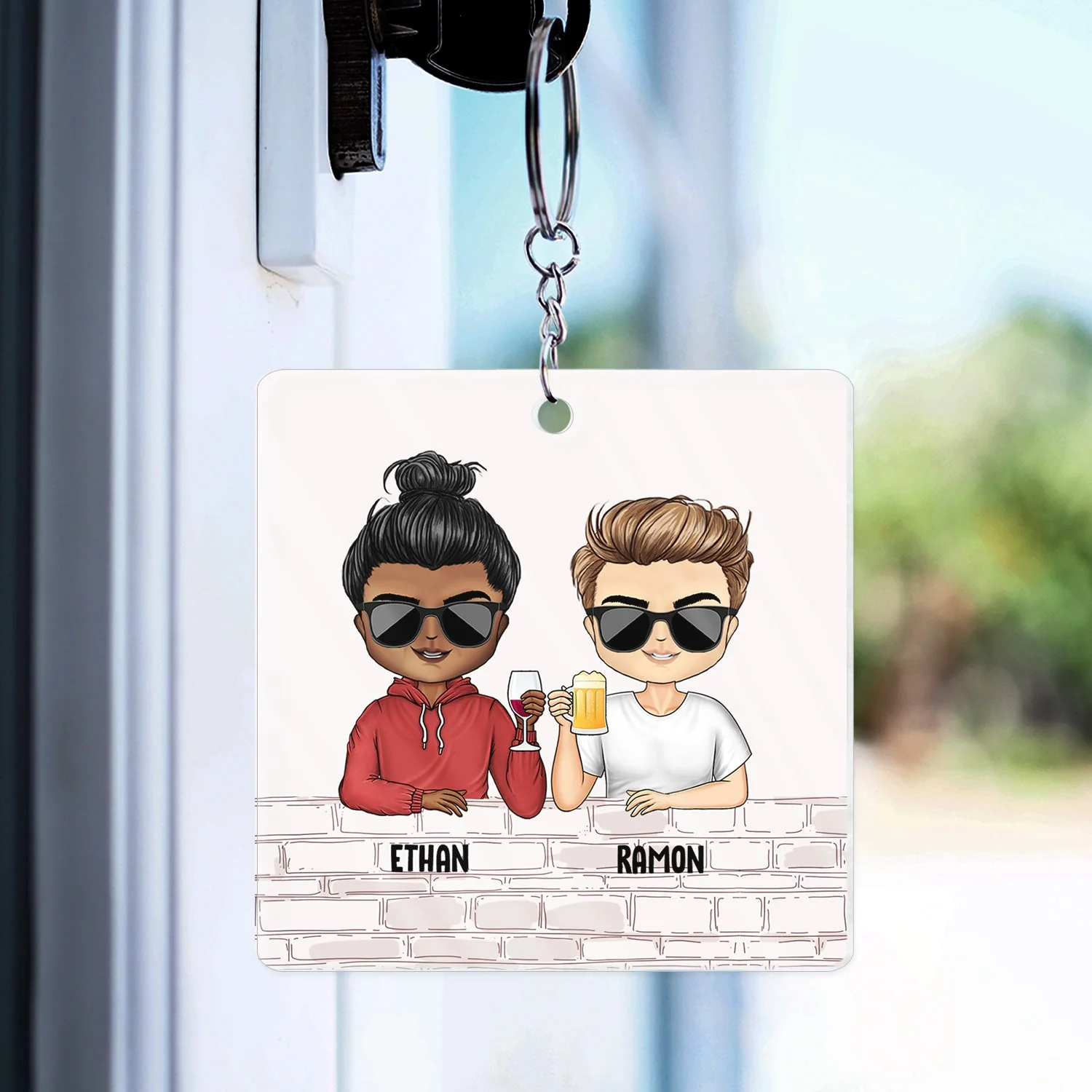 You're An Amazing Human What An Incredible Idiot - Funny, Anniversary, Birthday Gift For Brother, Sister, Husband, Wife, Bestie, Sibling - Personalized Acrylic Keychain - Image 3