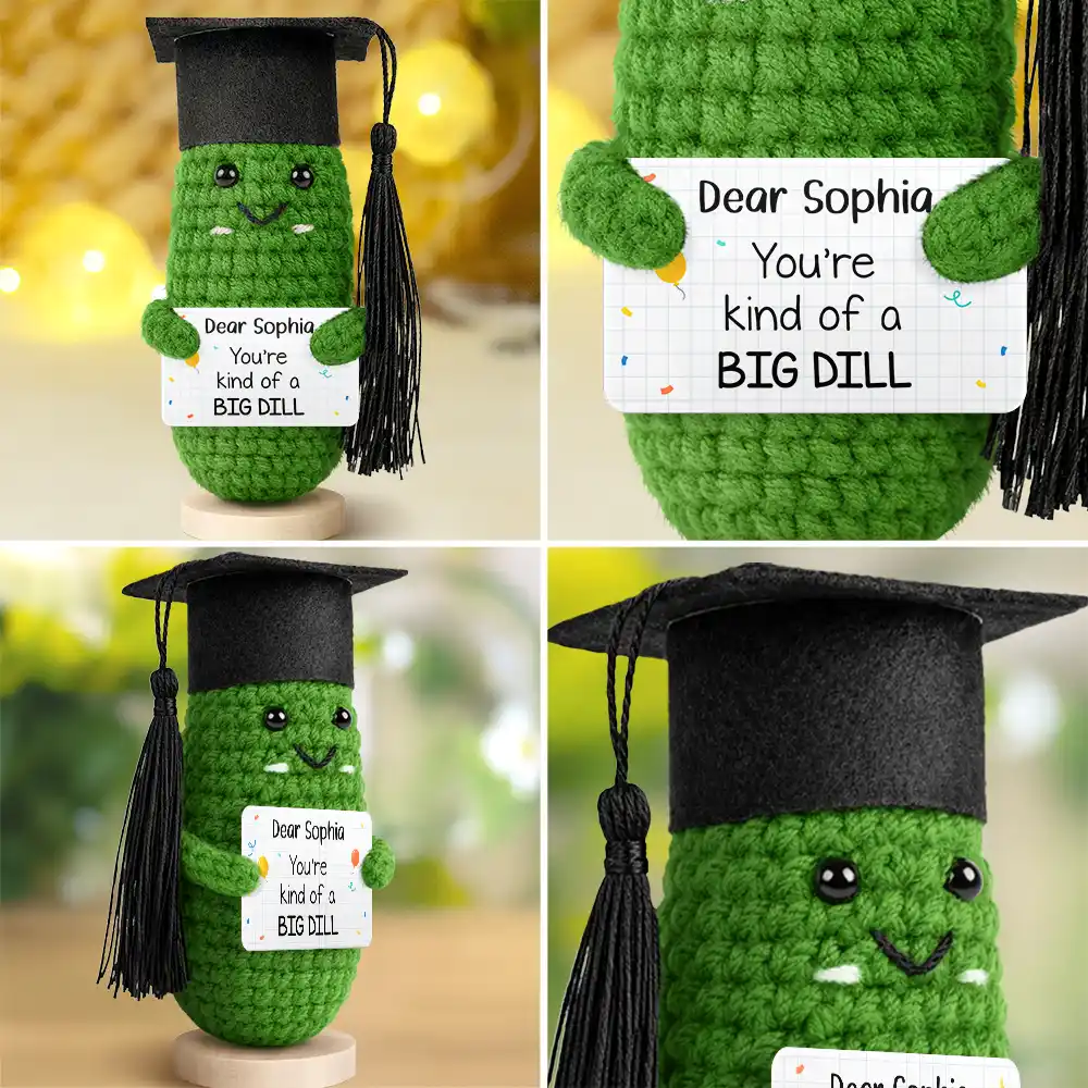 You're Kind Of A Big Dill - Personalized Doll Crochet With Custom Card - Image 3