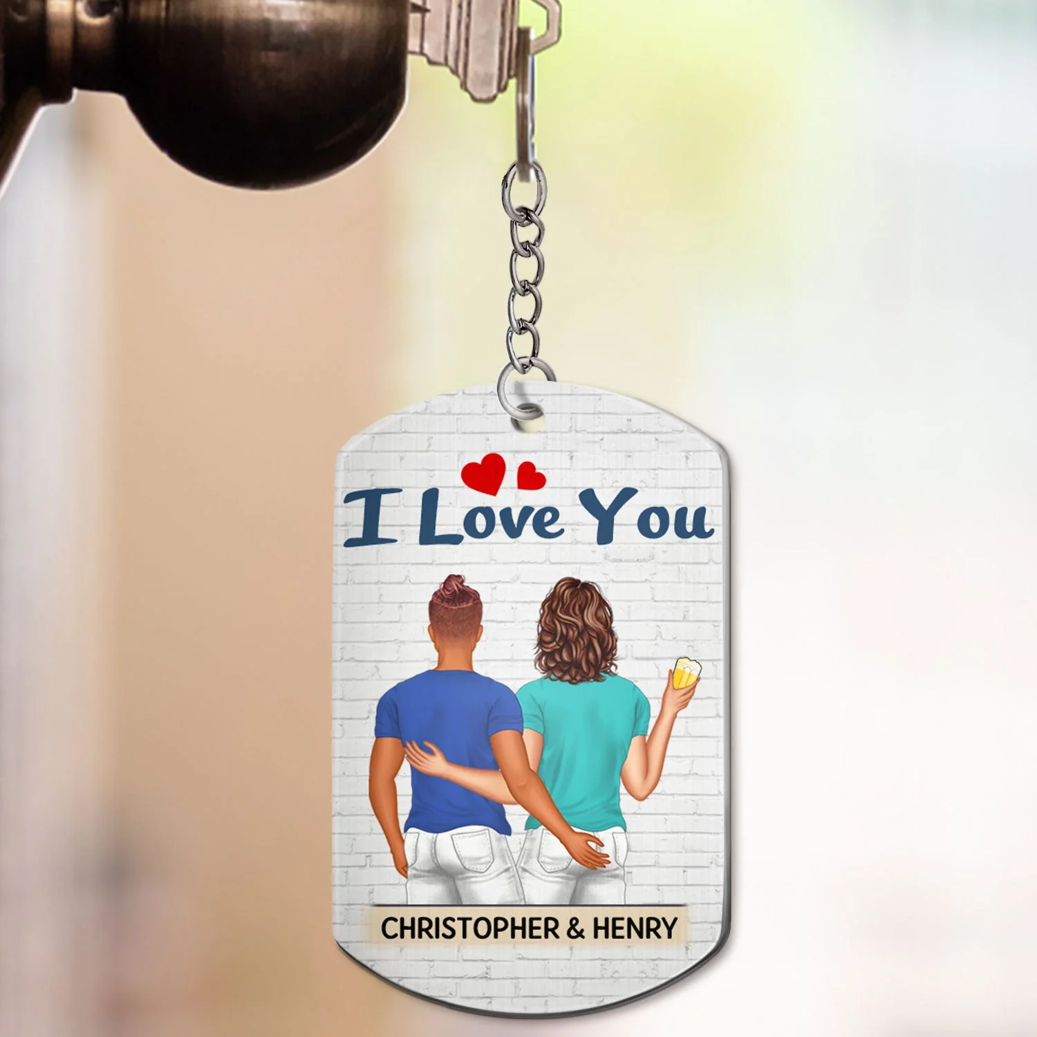 You're My Favorite Backside - Anniversary, Funny Gift For Couples, Family - Personalized Aluminum Keychain - Image 3