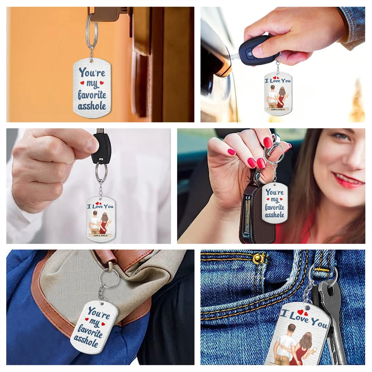 You're My Favorite Backside - Anniversary, Funny Gift For Couples, Family - Personalized Aluminum Keychain - Image 6