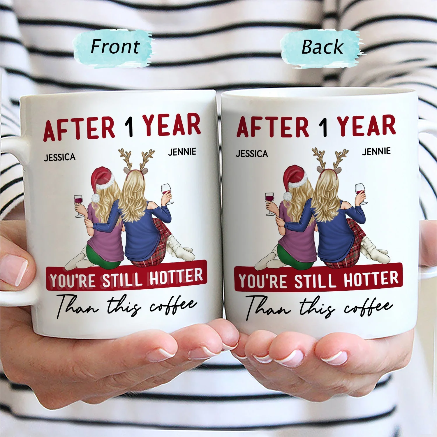 You're Still Hotter Than This Coffee - Anniversary, Loving Gift For Couples, Husband, Wife - Personalized Mug - Image 2