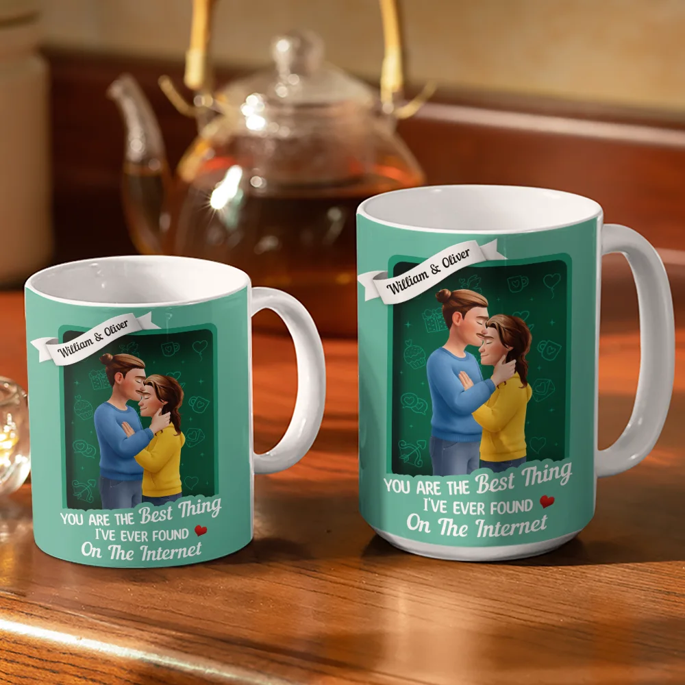 You're The Best Thing I've Ever Found On The Internet - Personalized White Edge-to-Edge Mug - Image 3