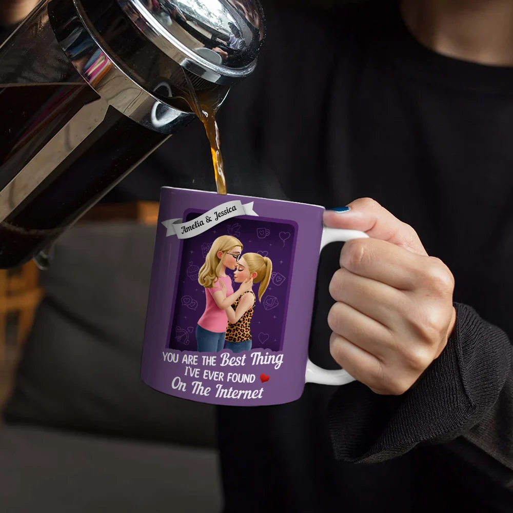 You're The Best Thing I've Ever Found On The Internet - Personalized White Edge-to-Edge Mug - Image 4
