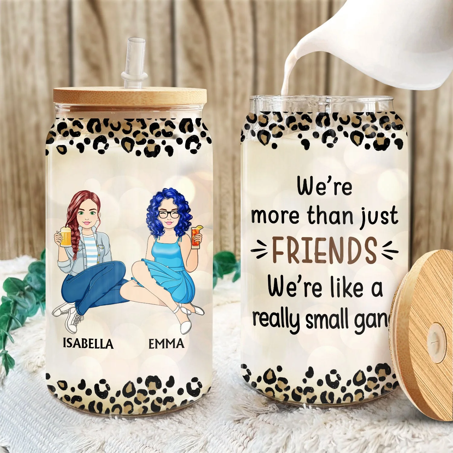 You're The She To My Nanigans - Gift For Bestie - Personalized Clear Glass Can - Image 3