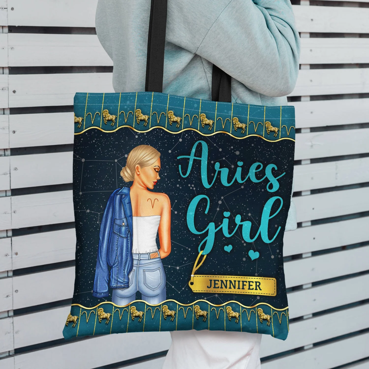 Zodiac Girl Nutrition Facts - Birthday Gift For Her - Personalized Custom Zippered Canvas Bag - Image 2