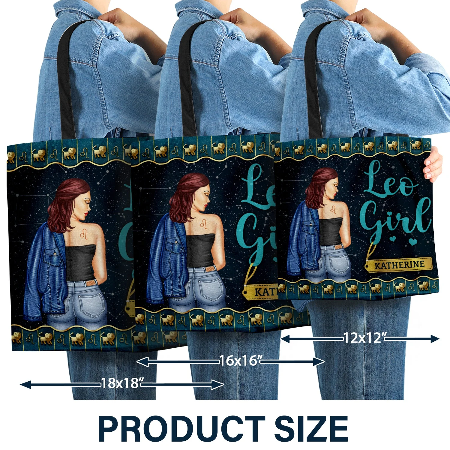 Zodiac Girl Nutrition Facts - Birthday Gift For Her - Personalized Custom Zippered Canvas Bag - Image 3