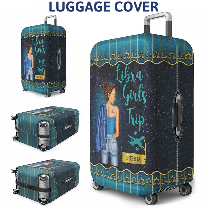Zodiac Girls Trip - Birthday Gift For Girls - Personalized Custom Luggage Cover - Image 3
